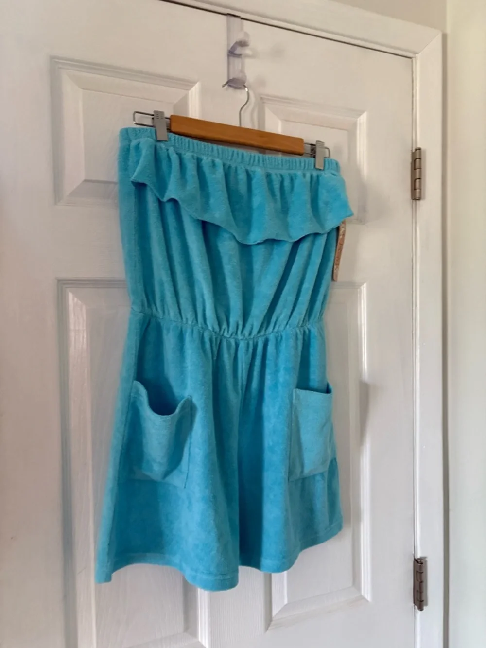 NWT Terry Cloth Strapless Romper Blue Coco Bay Beach Cover Up L - Picture 5 of 7